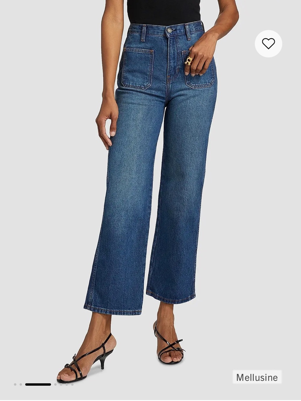 Reformation Alyssa Stretch High Rise Wide Leg Cropped Jean